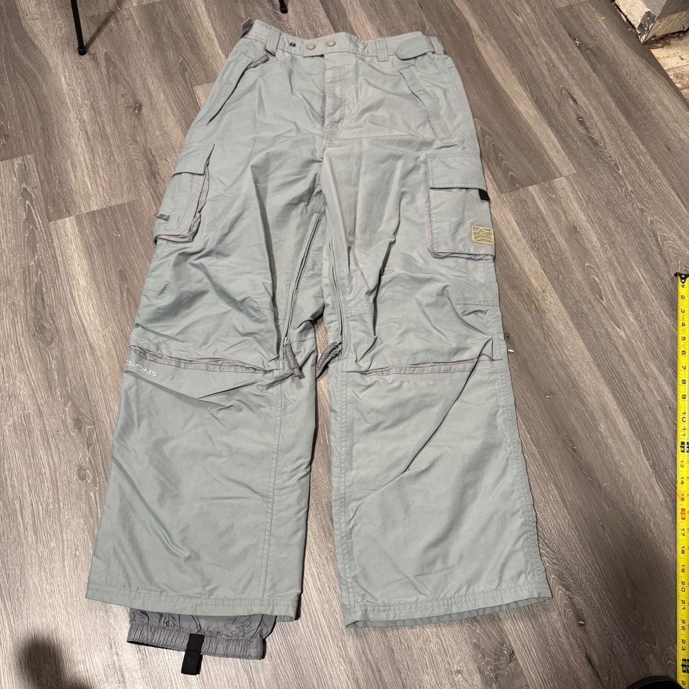 Sessions Rider Mens Snowboard Ski Pants Gray Insulated Winter Y2K Med